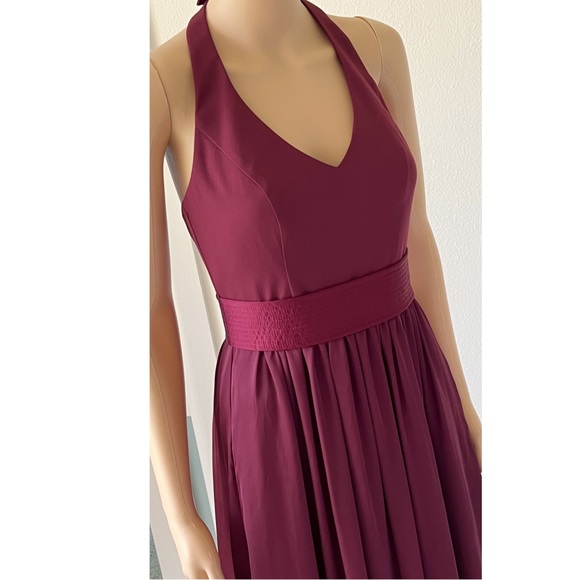 Vera Wang White Collection Wine Evening Gown Full Length Prom Bridesmaid Dress - Picture 6 of 12